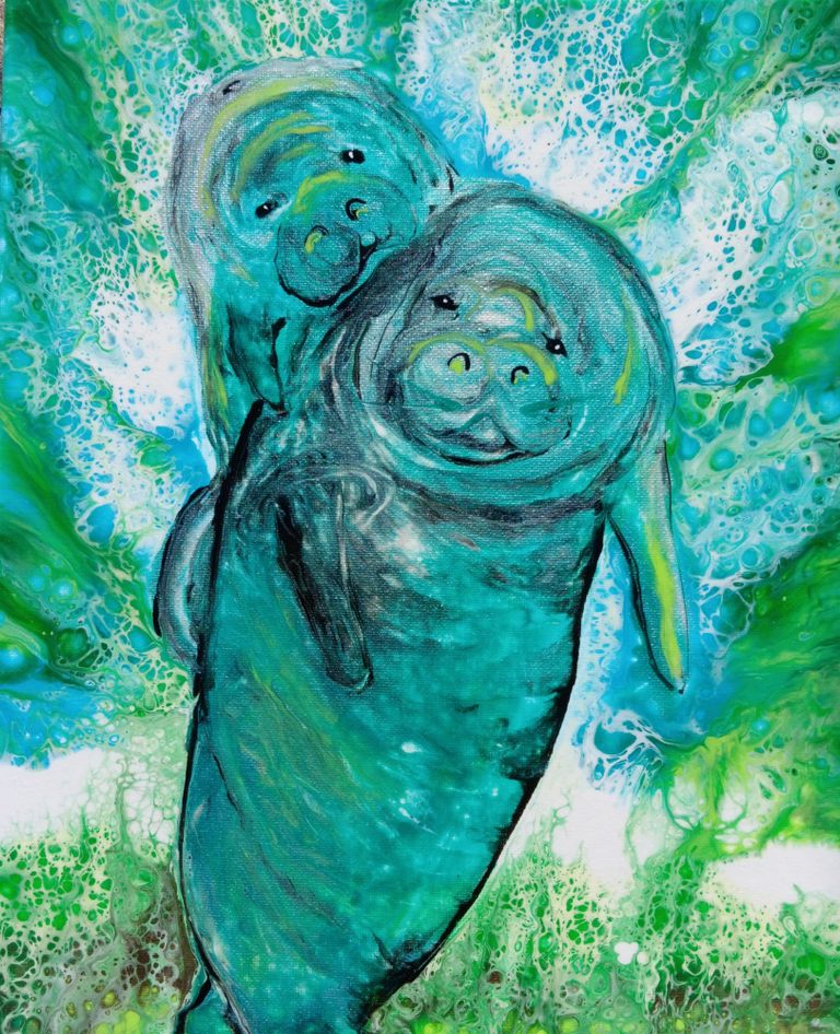 Manatee Canvas Painting